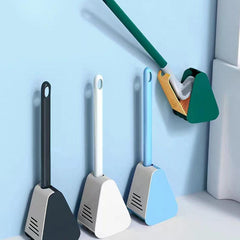 Long Handle Toilet Brush with Golf Silicone Head & Wall Mounted Base