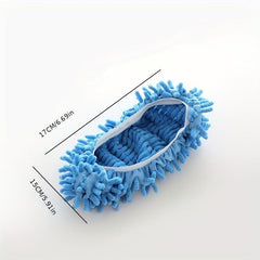 2 Chenille Lazy Mopping Slipper Covers Removable Washable & Absorbent