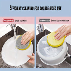 5pcs Double Sided Sponge for Kitchen Cleaning - Non Stick Degreasing