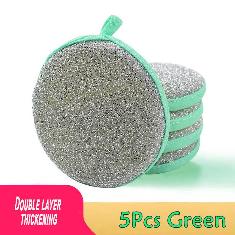 5pcs Double Sided Sponge for Kitchen Cleaning - Non Stick Degreasing