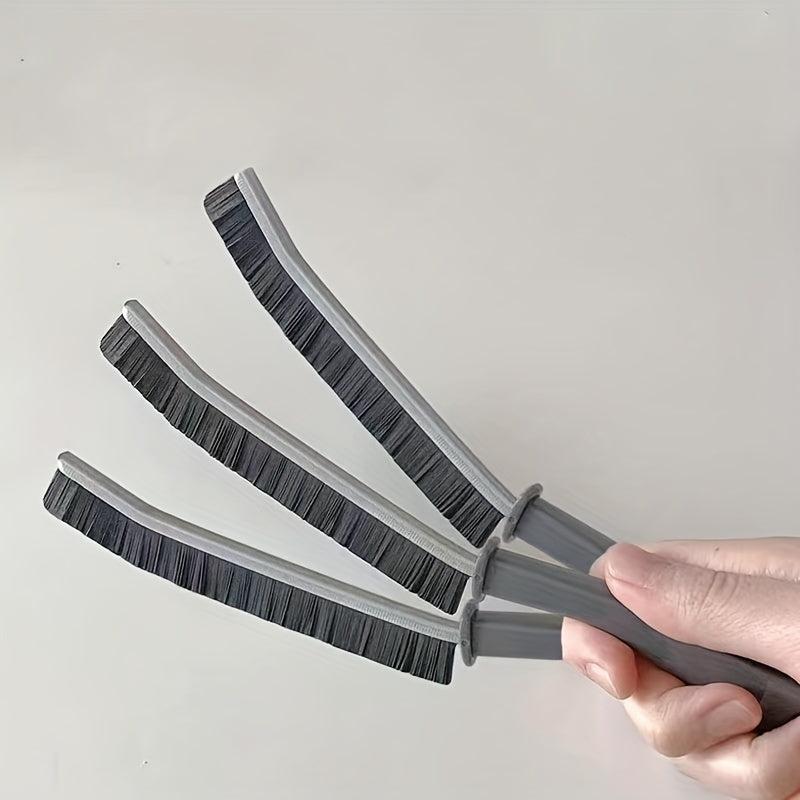 3pcs Long Handle Hard Bristle Groove Cleaning Brush for Window Door