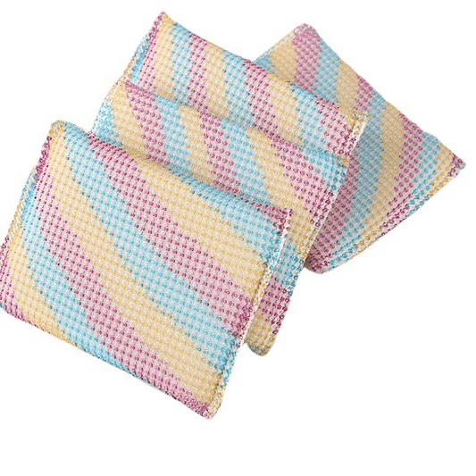 4pcs Non Stick Wide Striped Sponge for Easy Dishwashing