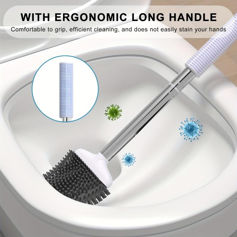 Compact Silicone Toilet Brush Set with Holder