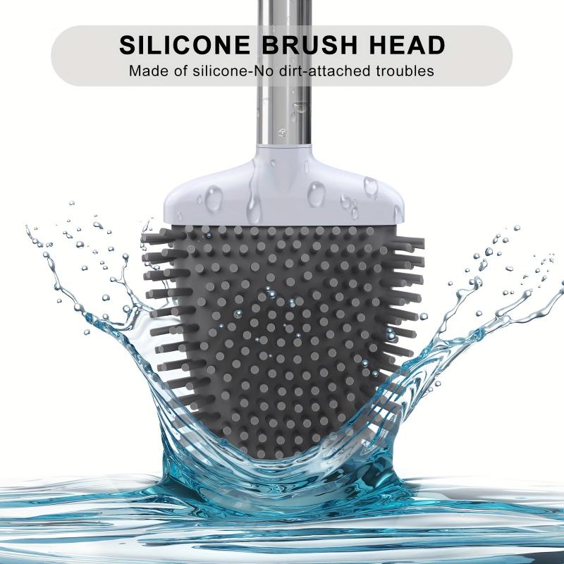 Compact Silicone Toilet Brush Set with Holder