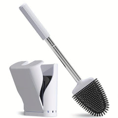 Compact Silicone Toilet Brush Set with Holder