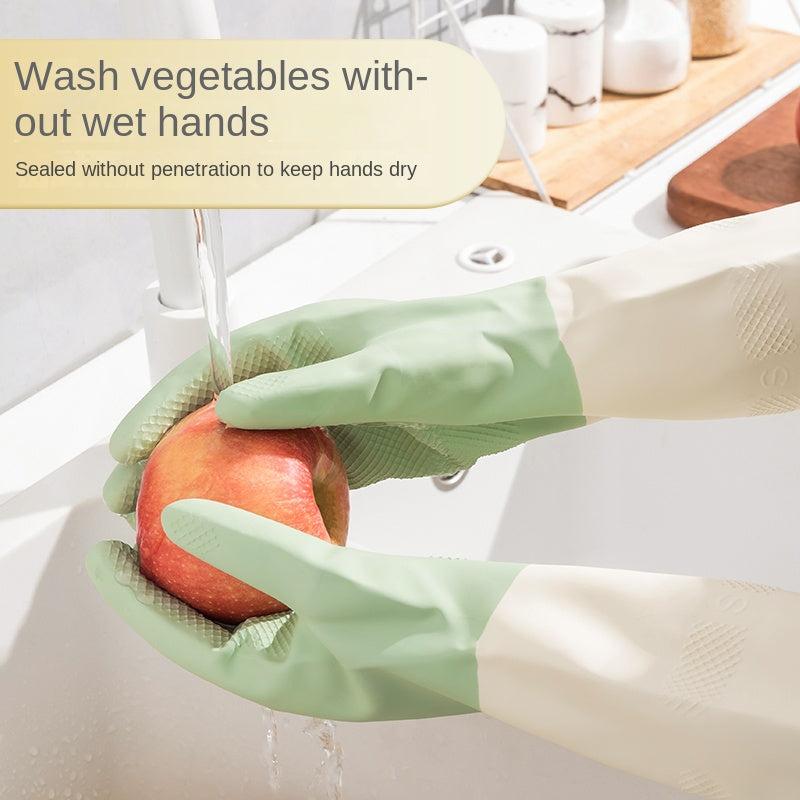 Housework Dishwashing Gloves Waterproof Kitchen Brush Pot Washing
