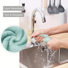 Microfiber Dish Cloths Double-sided Towels Soft Absorbent Strong Stain Removal