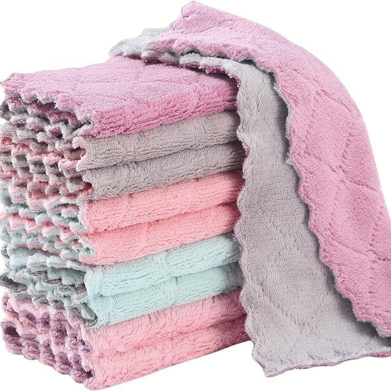 Microfiber Dish Cloths Double-sided Towels Soft Absorbent Strong Stain Removal
