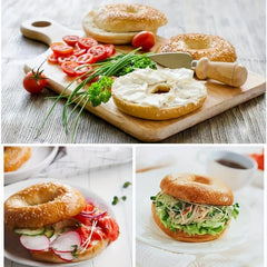 Stainless Steel Bagel Slicer with Safe Grip and Safety Shield