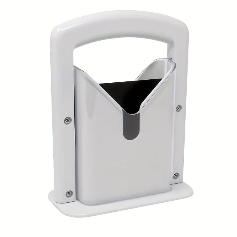 Stainless Steel Bagel Slicer with Safe Grip and Safety Shield
