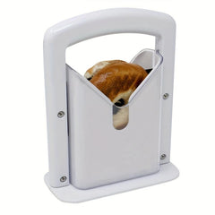 Stainless Steel Bagel Slicer with Safe Grip and Safety Shield