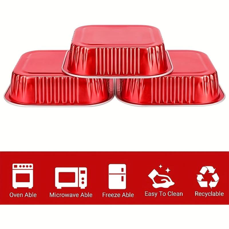 50pcs Square Disposable Desserts Flan Baking Cups Aluminum Foil Cupcake Cups