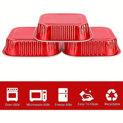 50pcs Square Disposable Desserts Flan Baking Cups Aluminum Foil Cupcake Cups