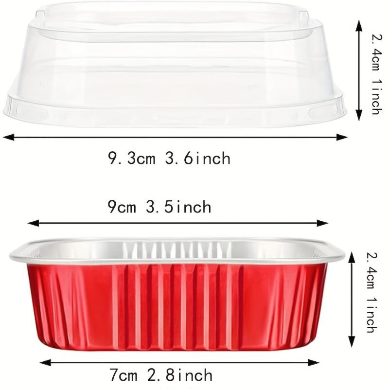 50pcs Square Disposable Desserts Flan Baking Cups Aluminum Foil Cupcake Cups
