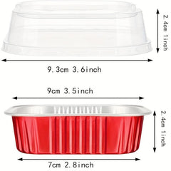 50pcs Square Disposable Desserts Flan Baking Cups Aluminum Foil Cupcake Cups