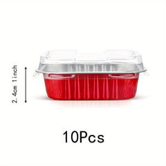 50pcs Square Disposable Desserts Flan Baking Cups Aluminum Foil Cupcake Cups