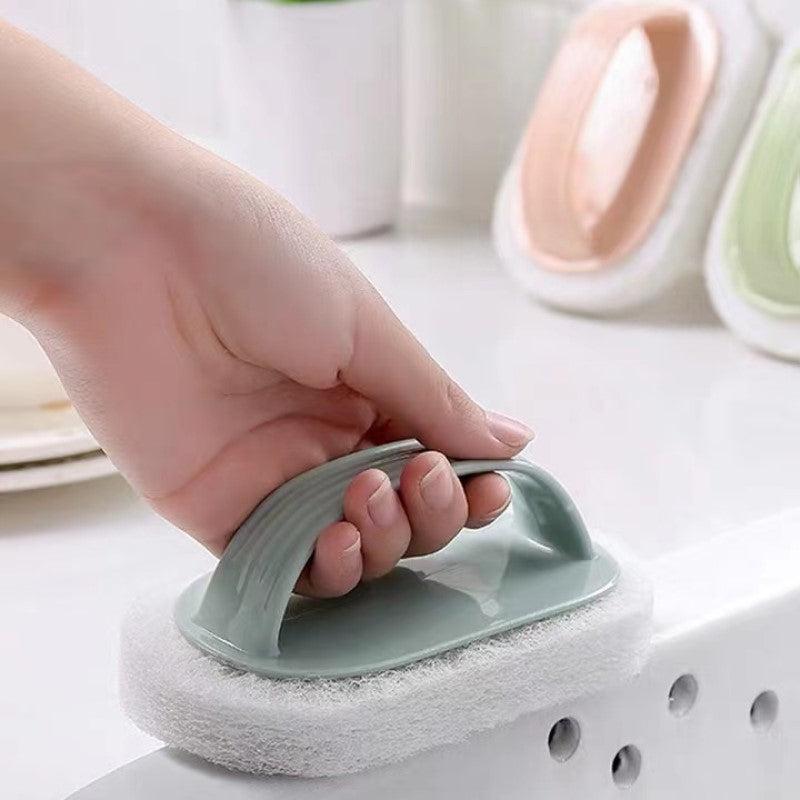 Scrub Pad With Handle Scouring Pad Brush Kitchen Cleaning
