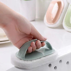 Scrub Pad With Handle Scouring Pad Brush Kitchen Cleaning