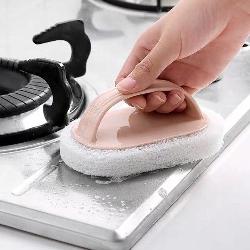 Scrub Pad With Handle Scouring Pad Brush Kitchen Cleaning