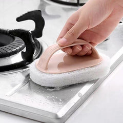 Scrub Pad With Handle Scouring Pad Brush Kitchen Cleaning
