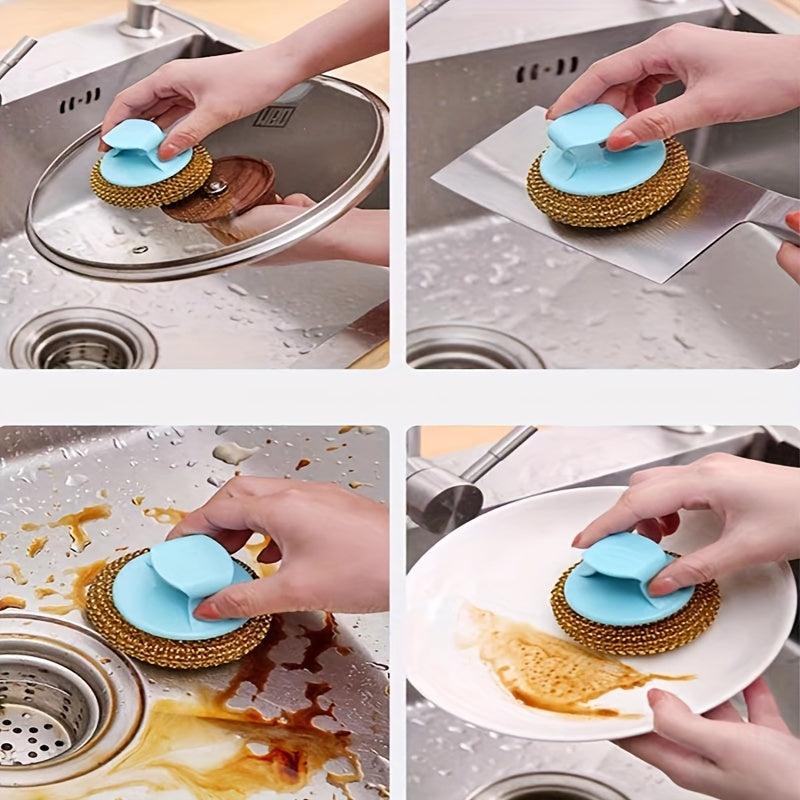 3pcs Magic Cleaning Ball Brush Pot Stove Washing Brush Self cleaning