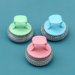 3pcs Magic Cleaning Ball Brush Pot Stove Washing Brush Self cleaning