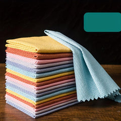 10pcs Fish Scale Dishcloth Soft Cleaning Cloth for Mirrors and Dishes