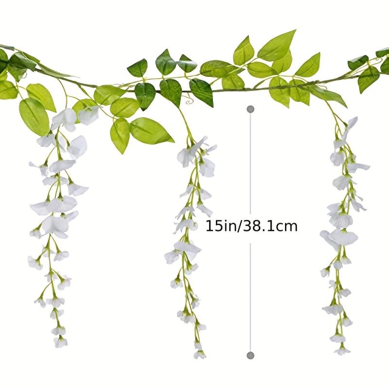 6.5Ft Artificial Wisteria Garland for Home Garden Ceremonies