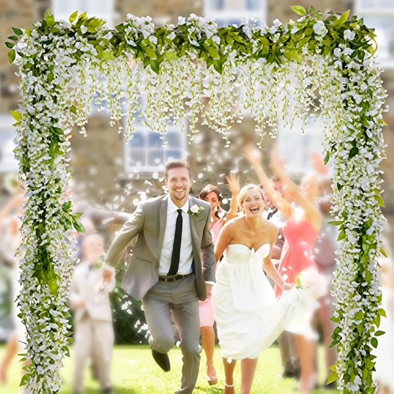 6.5Ft Artificial Wisteria Garland for Home Garden Ceremonies