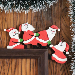 Christmas Wooden Corner Door Frame Ornament 7.87x5.51 Decor Holiday Accessory