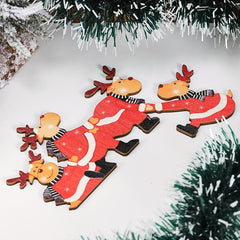 Christmas Wooden Corner Door Frame Ornament 7.87x5.51 Decor Holiday Accessory