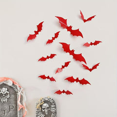 Halloween 3D Bat Vinyl Sticker Set - Home Office School Decor