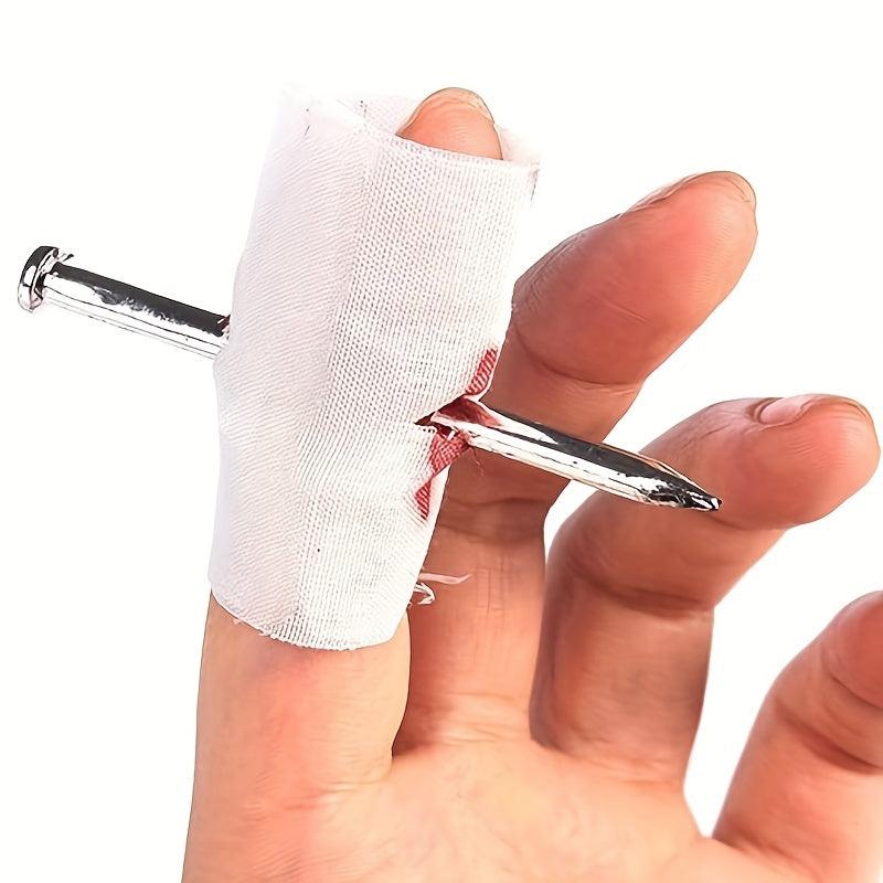 3pcs Halloween Nail Through Finger Prank Prop