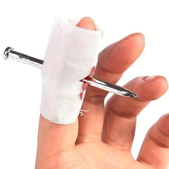 3pcs Halloween Nail Through Finger Prank Prop