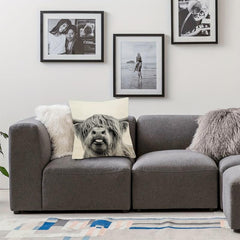 Cow Square Linen Cushion Cover 45cmx45cm Highland Cow Print Pillow Cover
