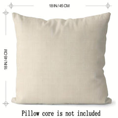 Cow Square Linen Cushion Cover 45cmx45cm Highland Cow Print Pillow Cover