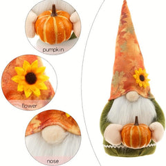 Pumpkin Gnome Plush Doll Thanksgiving Decoration