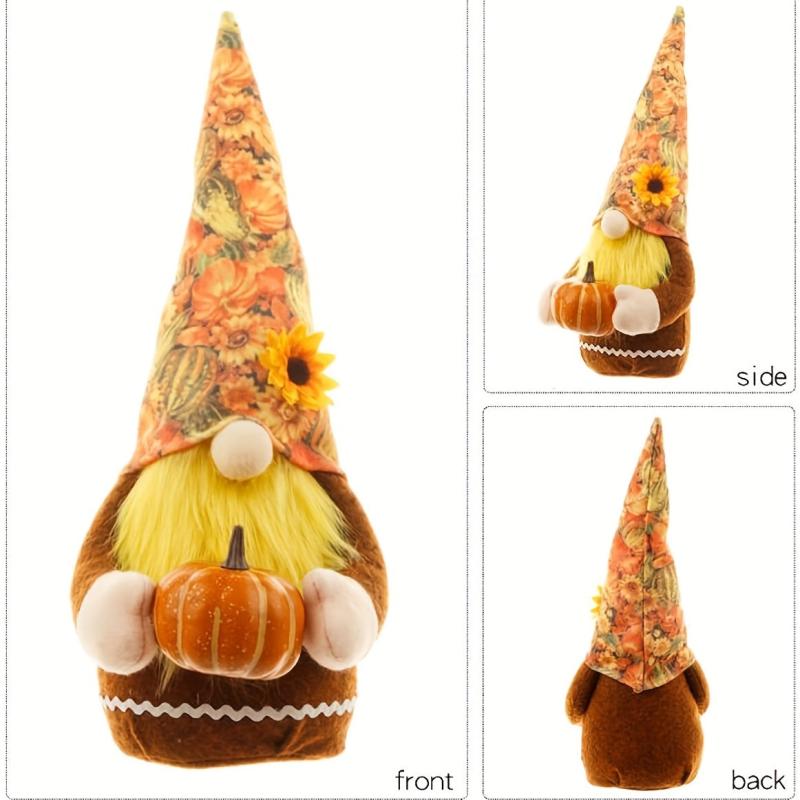 Pumpkin Gnome Plush Doll Thanksgiving Decoration