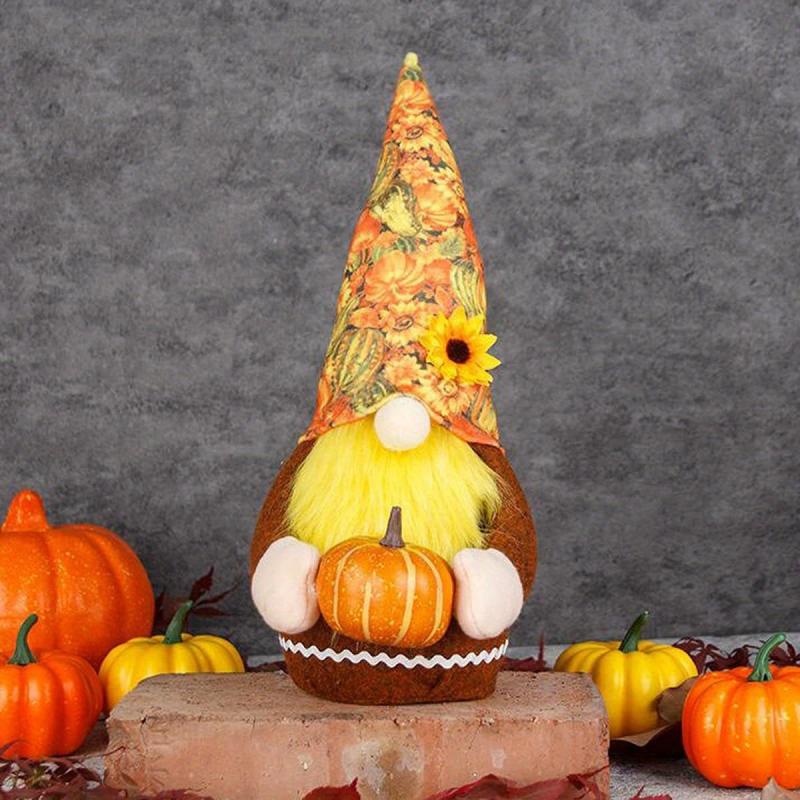 Pumpkin Gnome Plush Doll Thanksgiving Decoration
