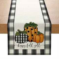Autumn Pumpkin Maple Leaf Table Flag 13x72 Inches for Halloween Decor
