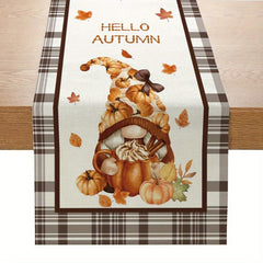 Autumn Pumpkin Maple Leaf Table Flag 13x72 Inches for Halloween Decor