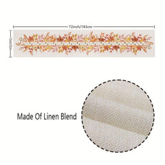 Autumn Pumpkin Maple Leaf Table Flag 13x72 Inches for Halloween Decor