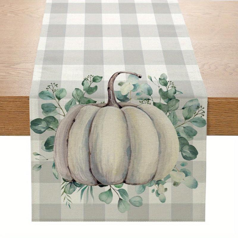 Autumn Pumpkin Maple Leaf Table Flag 13x72 Inches for Halloween Decor