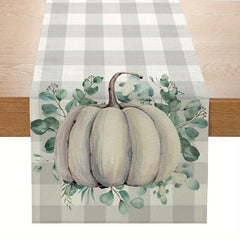 Autumn Pumpkin Maple Leaf Table Flag 13x72 Inches for Halloween Decor