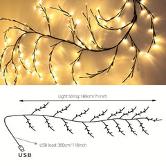 8 Modes Willow Vine Lights 5.9ft 96 LEDs Christmas Holiday Decor