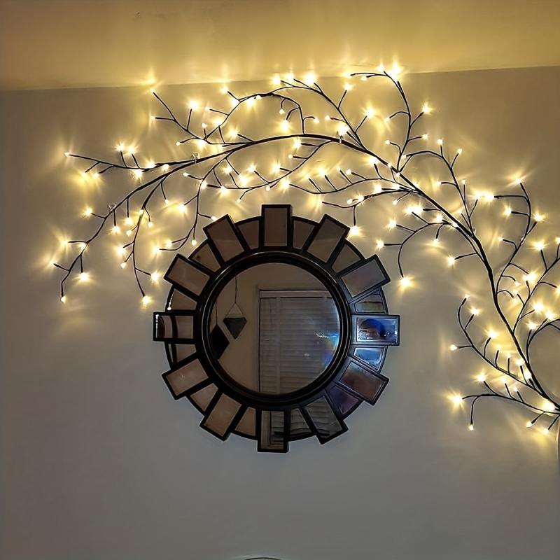 8 Modes Willow Vine Lights 5.9ft 96 LEDs Christmas Holiday Decor