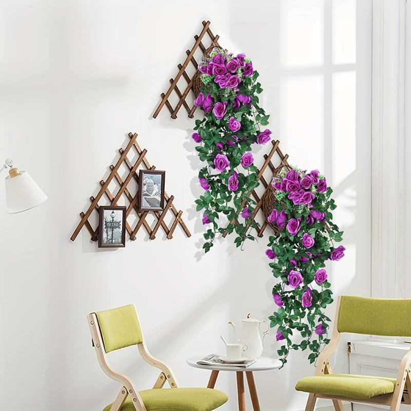 Real Touch Rose Vine Artificial Hanging Flower for Home Wedding