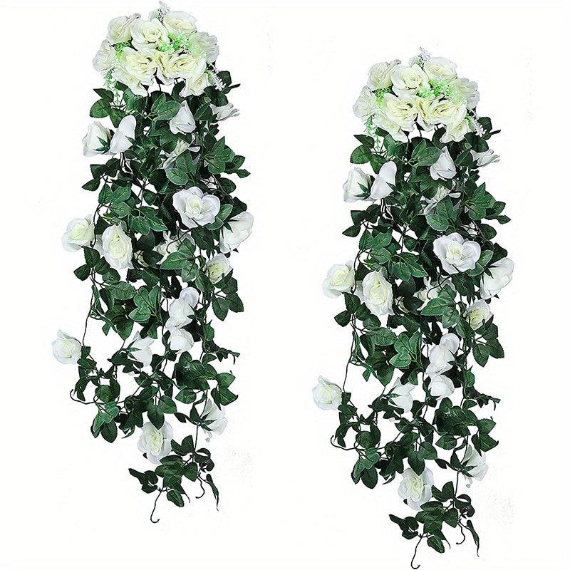 Real Touch Rose Vine Artificial Hanging Flower for Home Wedding