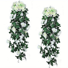 Real Touch Rose Vine Artificial Hanging Flower for Home Wedding