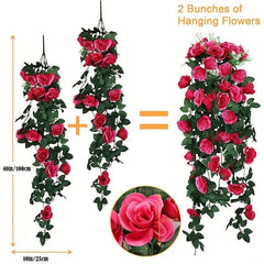 Real Touch Rose Vine Artificial Hanging Flower for Home Wedding